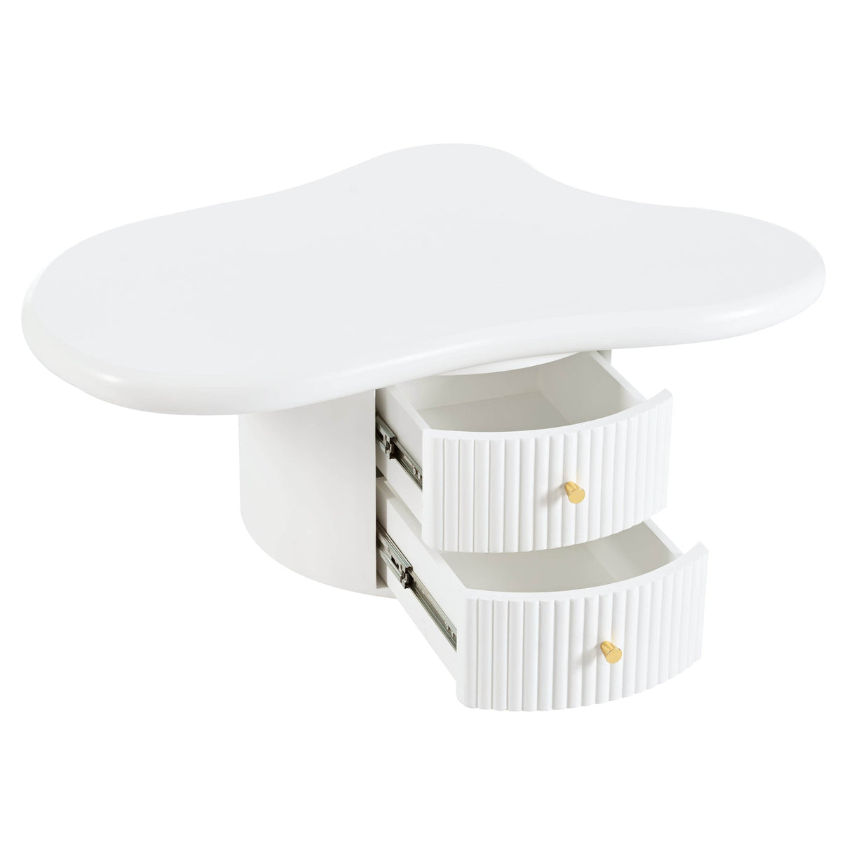 Cloud-Shaped Coffee Table With Stools And Drawers - Sleep Galleria