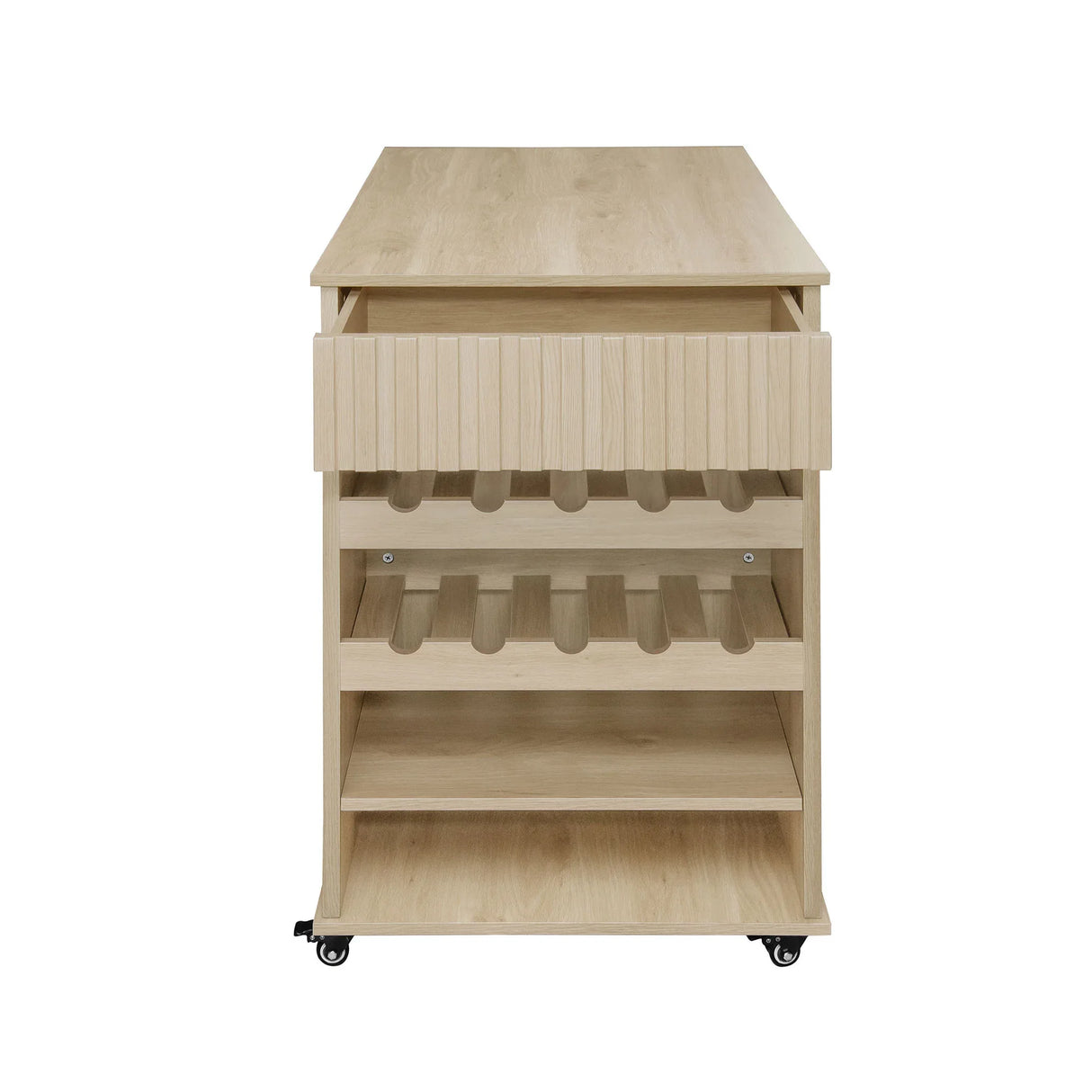 Rolling Kitchen Island Cart With Wine Rack Drawer - Omega Lifestyles