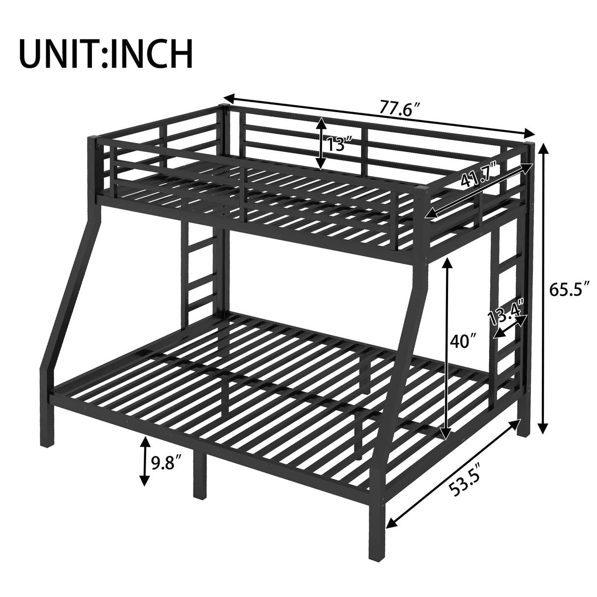 Metal Twin Over Full Heavy Duty Bunk Bed - Omega Lifestyles