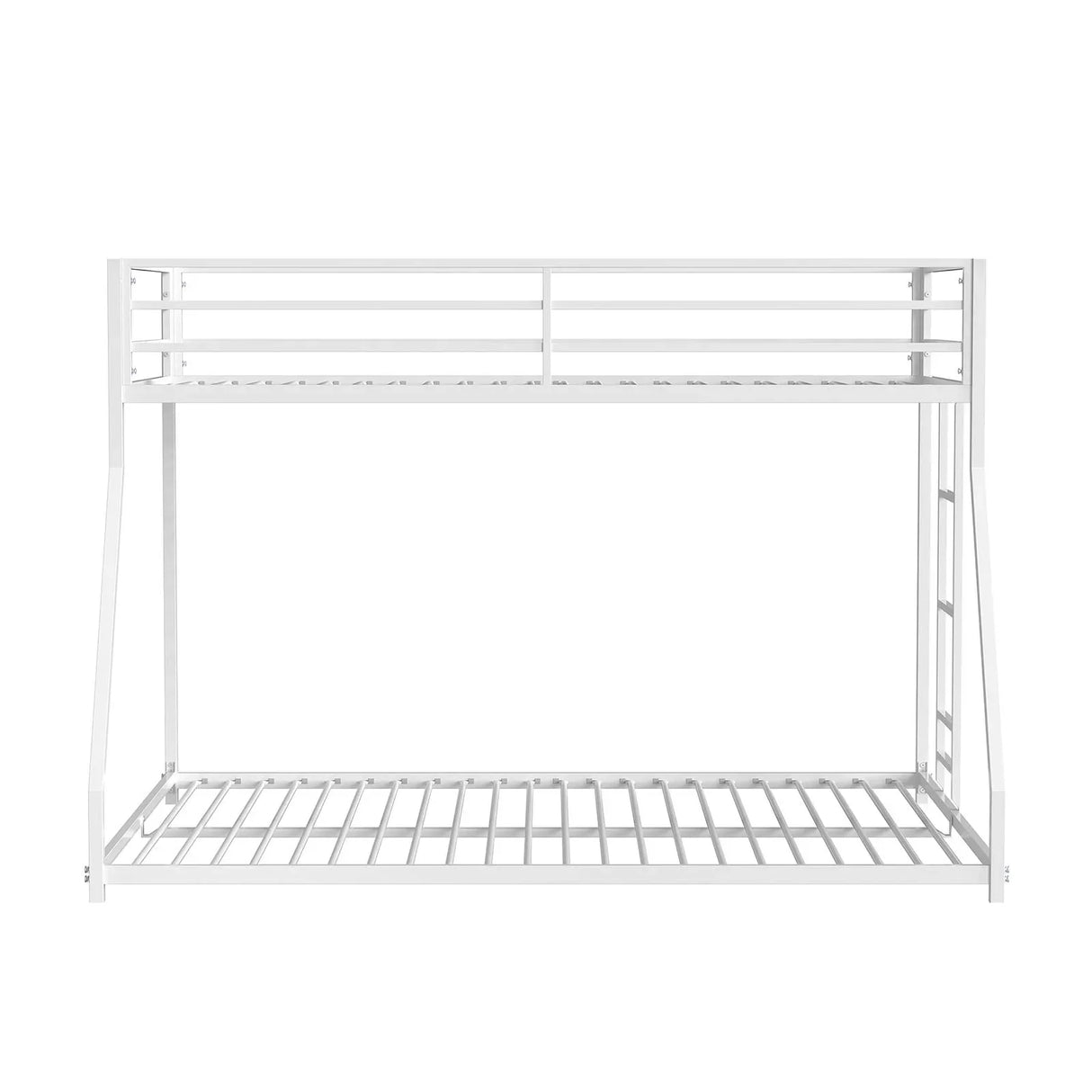 Matte White Metal Twin Over Full Low Bunk Bed - Omega Lifestyles