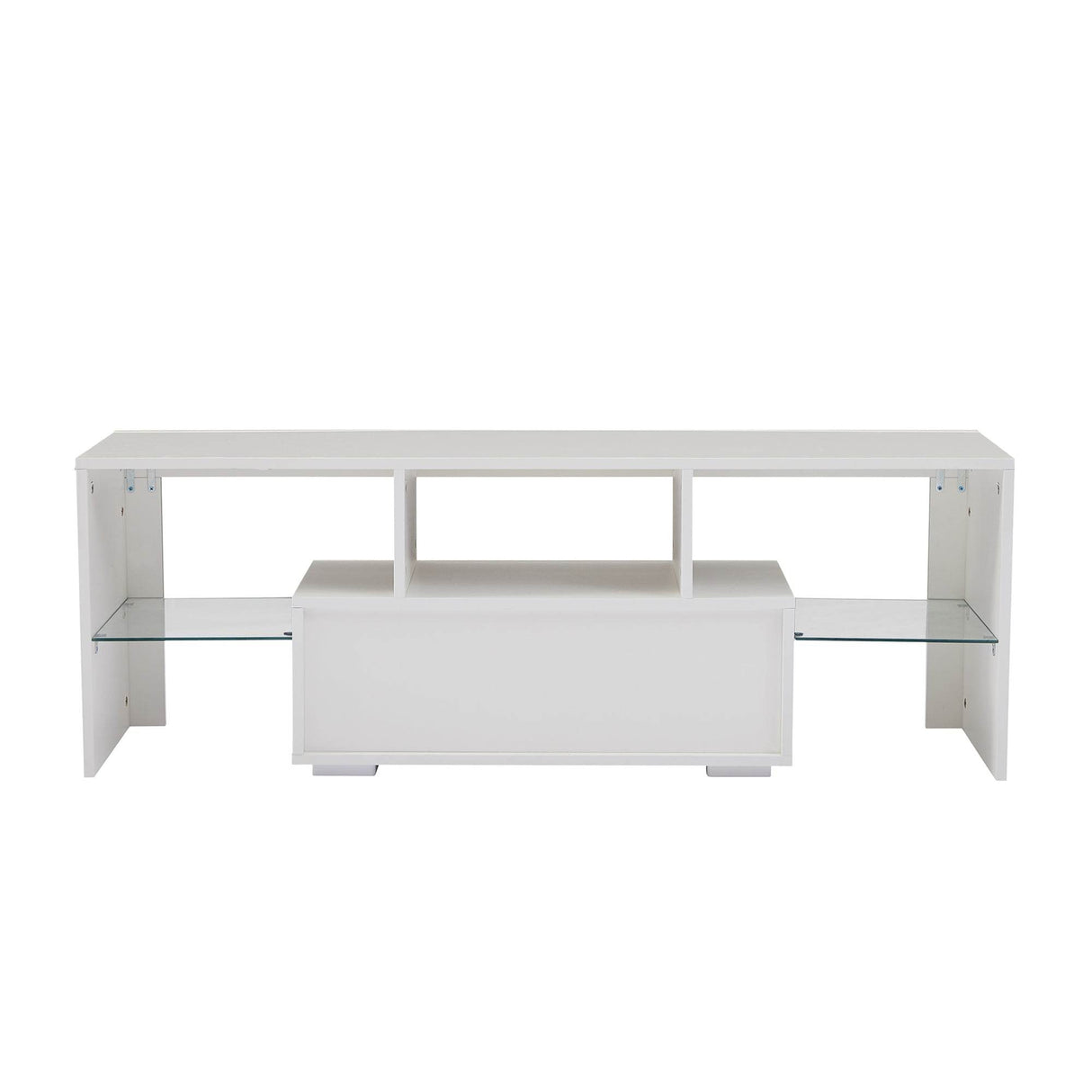 Modern White LED Backlit Particle Board TV Console - Sleep Galleria
