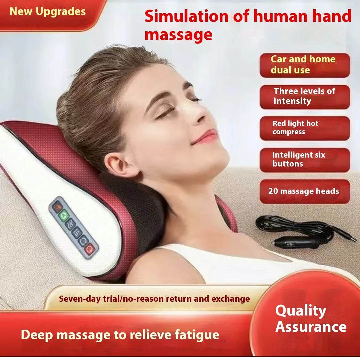Multifunctional PU Leather Plug-In Waist Massage Device - Sleep Galleria