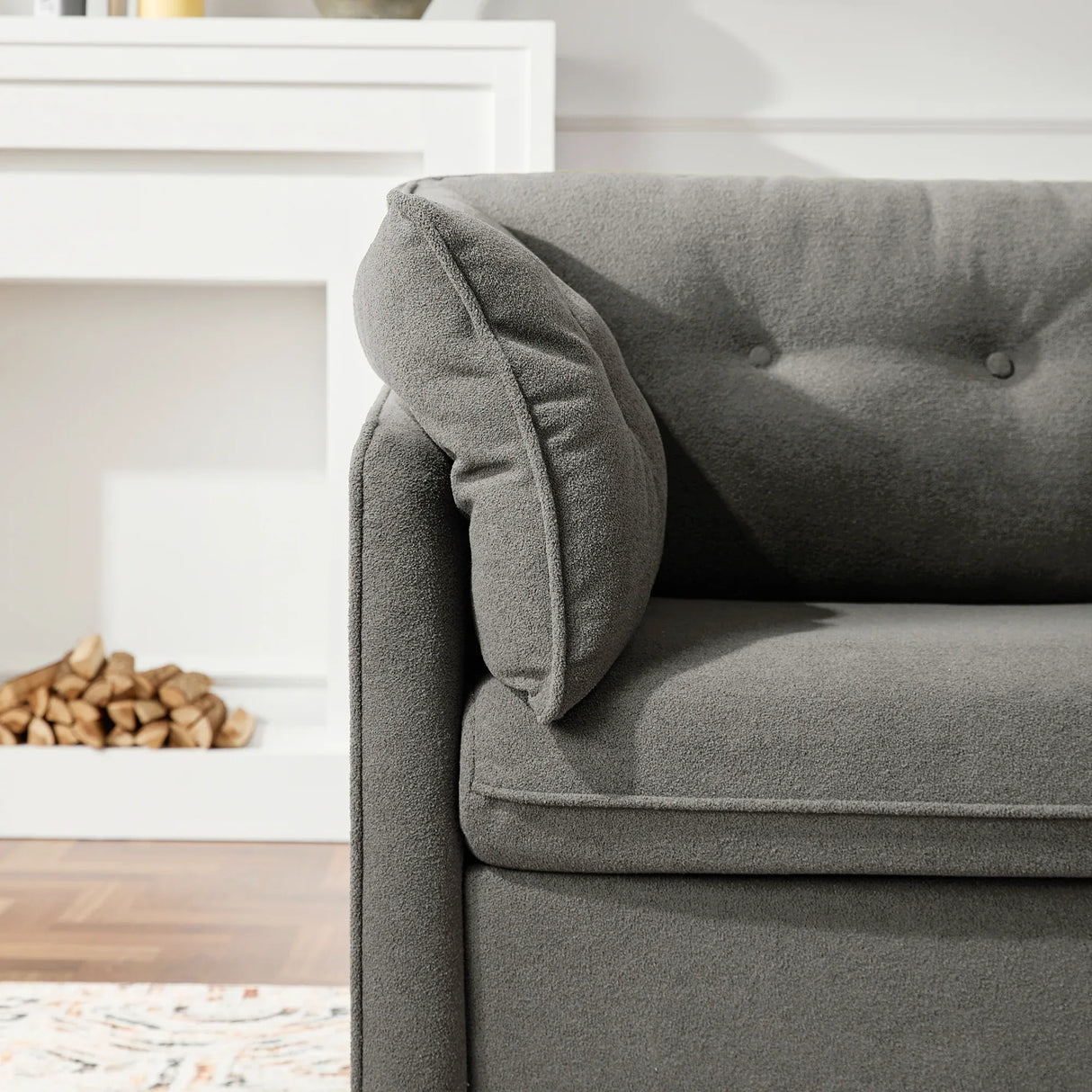 Modern Oversized Chenille Fabric Accent Armchair - Omega Lifestyles