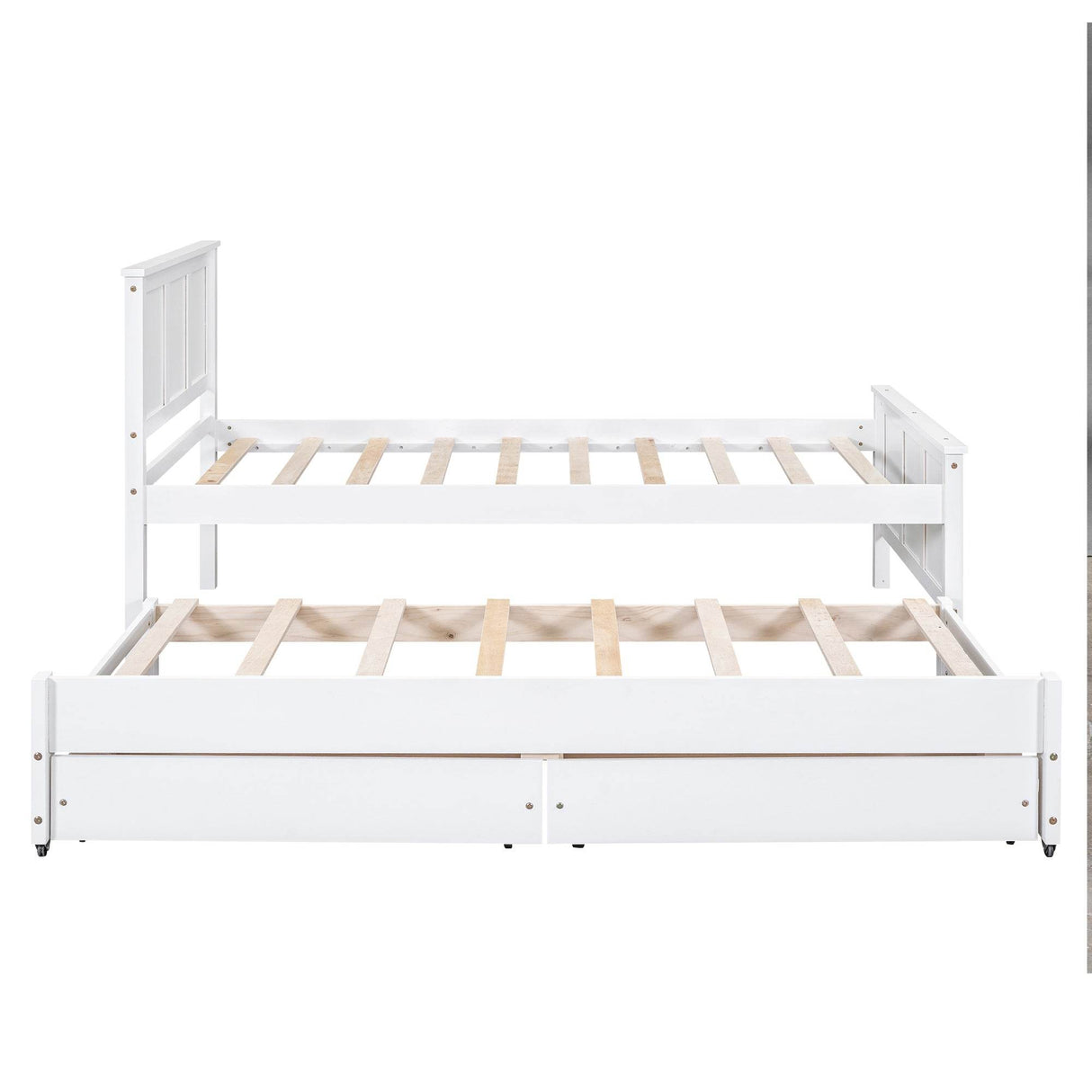 Twin Platform Bed With Trundle And Storage Drawers - Omega Lifestyles