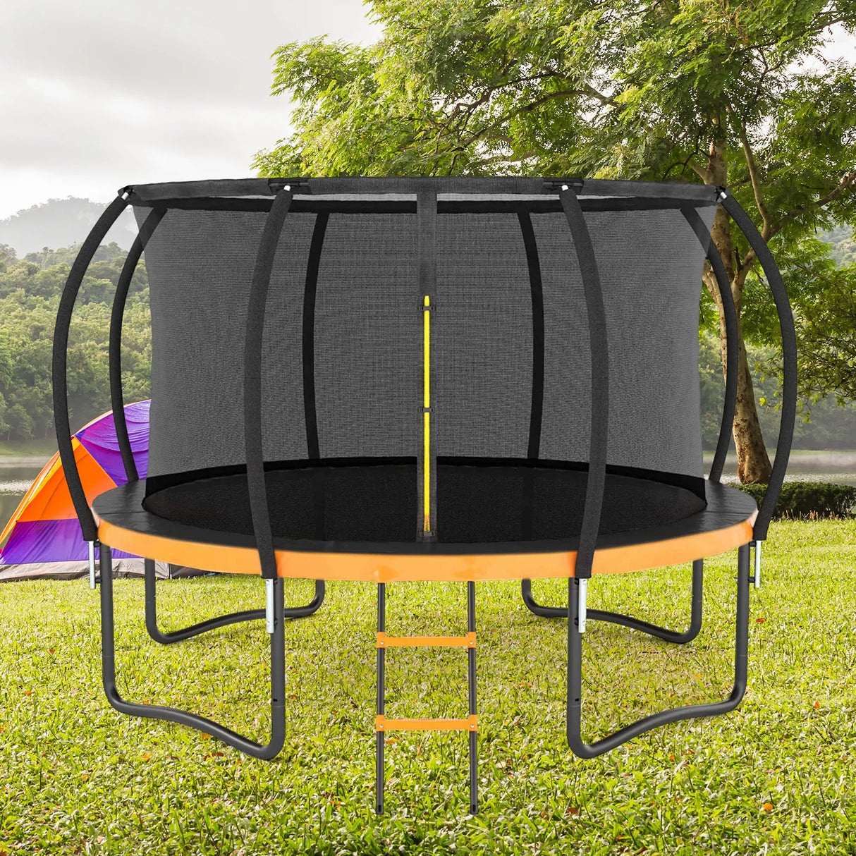12-Foot Outdoor Metal Frame Kids Safety Trampoline - Omega Lifestyles