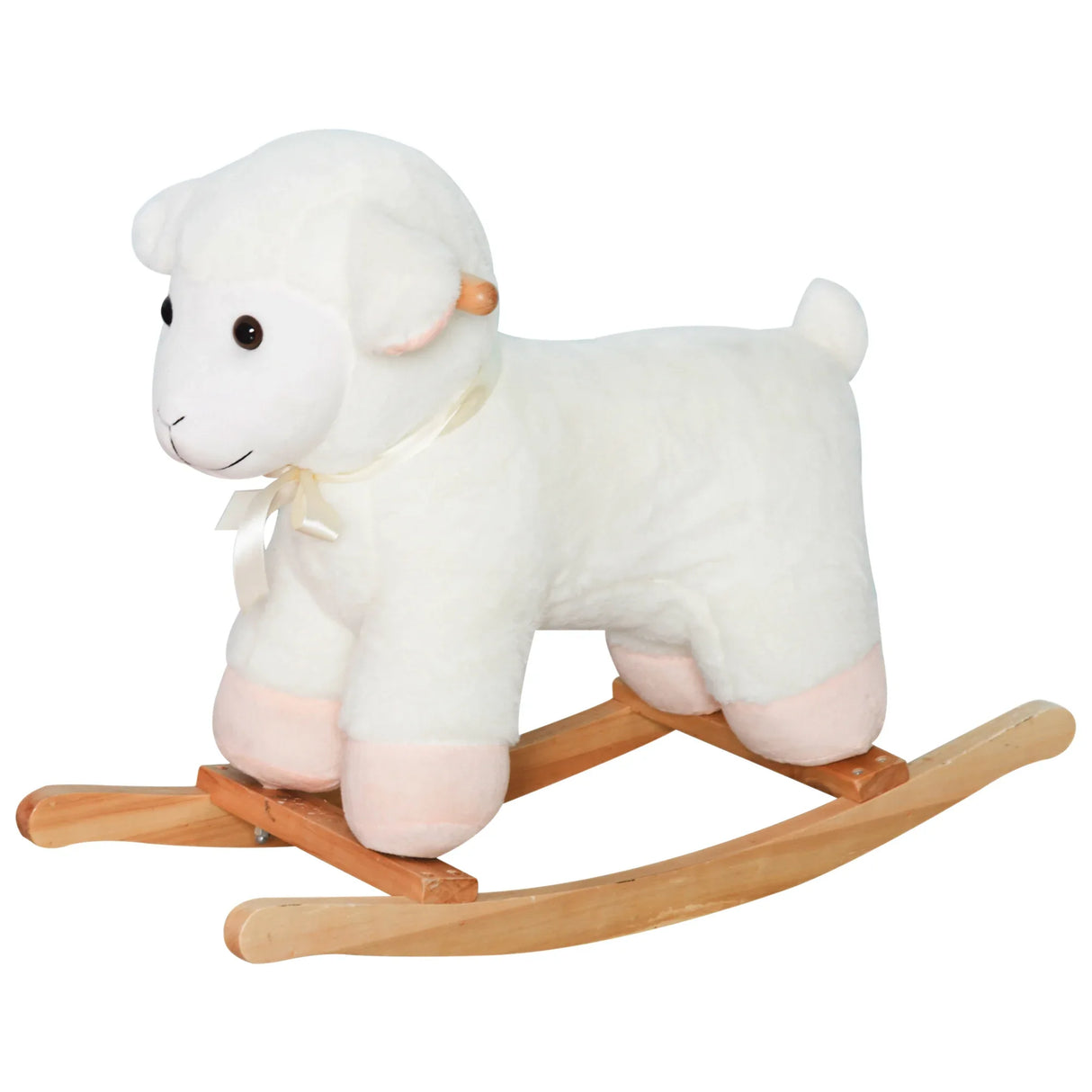 Plush White Lamb Kids Rocking Animal Chair - Omega Lifestyles