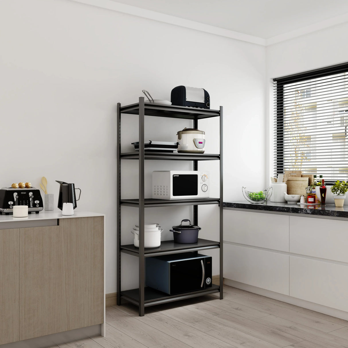 5-Tier Adjustable Metal Storage Shelving Unit - Omega Lifestyles