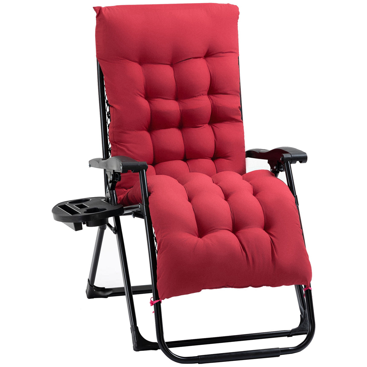 Folding Steel Zero Gravity Reclining Padded Lounge Chair
