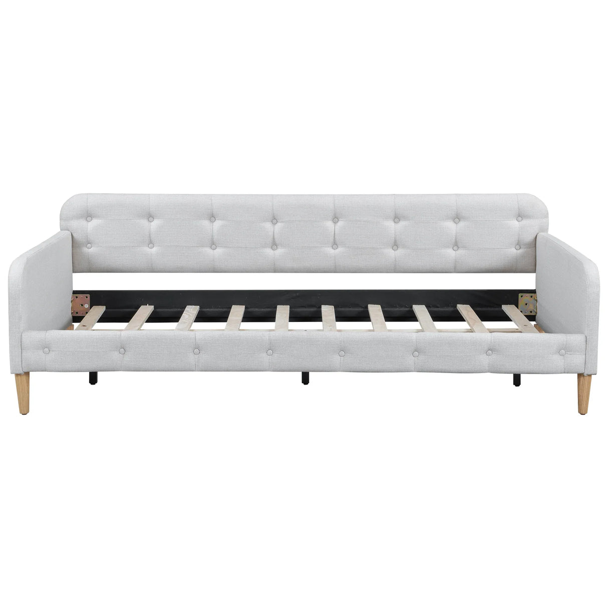 Twin Upholstered Linen Fabric Daybed With Wood Frame - Omega Lifestyles