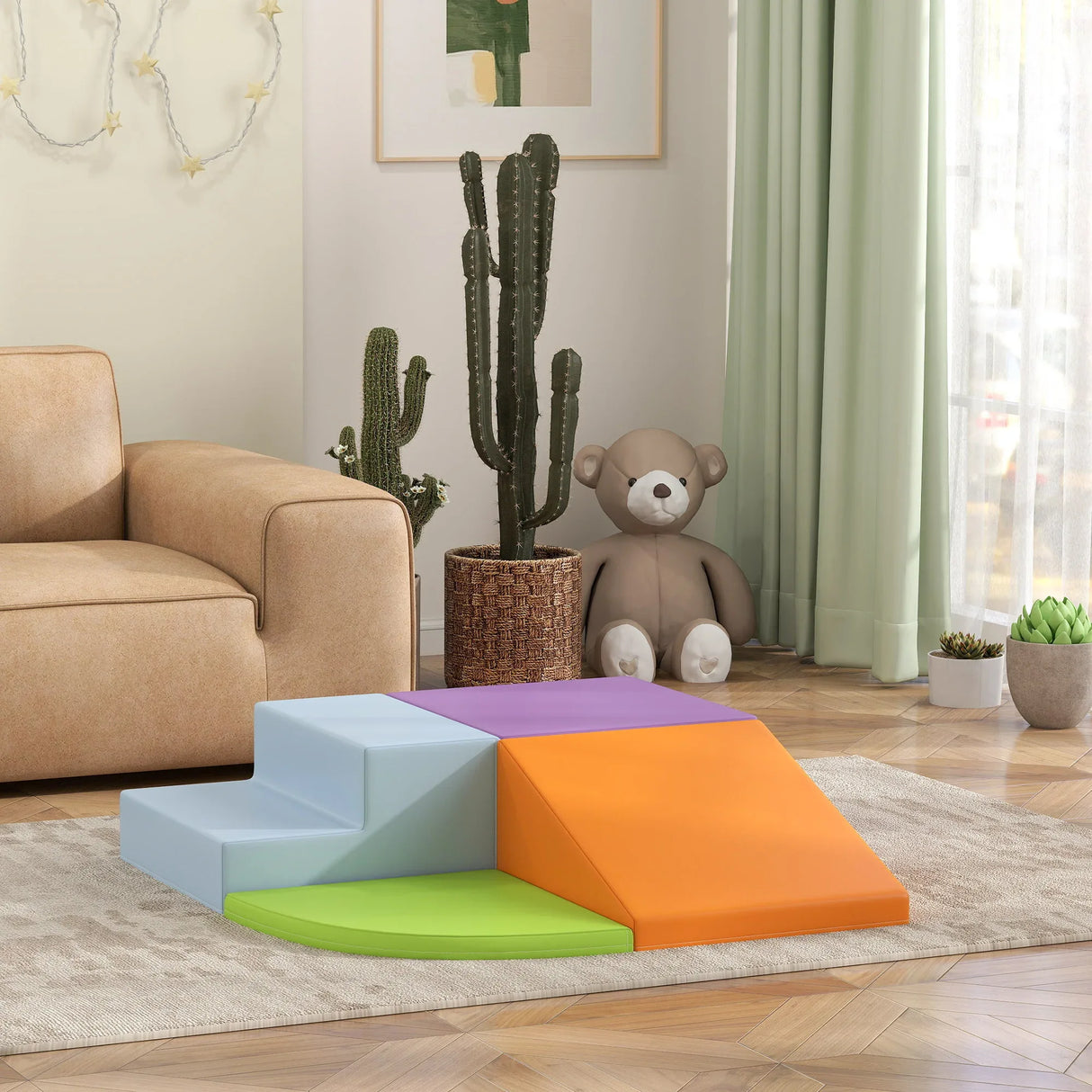 4-Piece Soft Foam Indoor Climber Kids Play Set - Omega Lifestyles