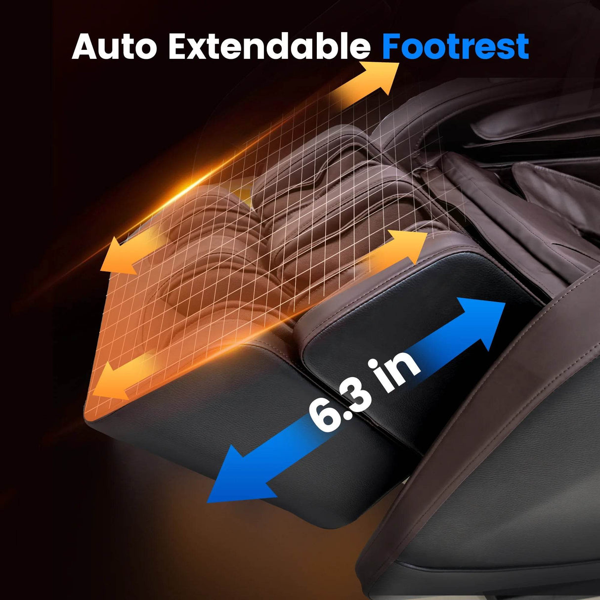 4D Massage Chair with 55" SL Track, 2 Zero Gravity Modes, Voice Control, Heating, Leather