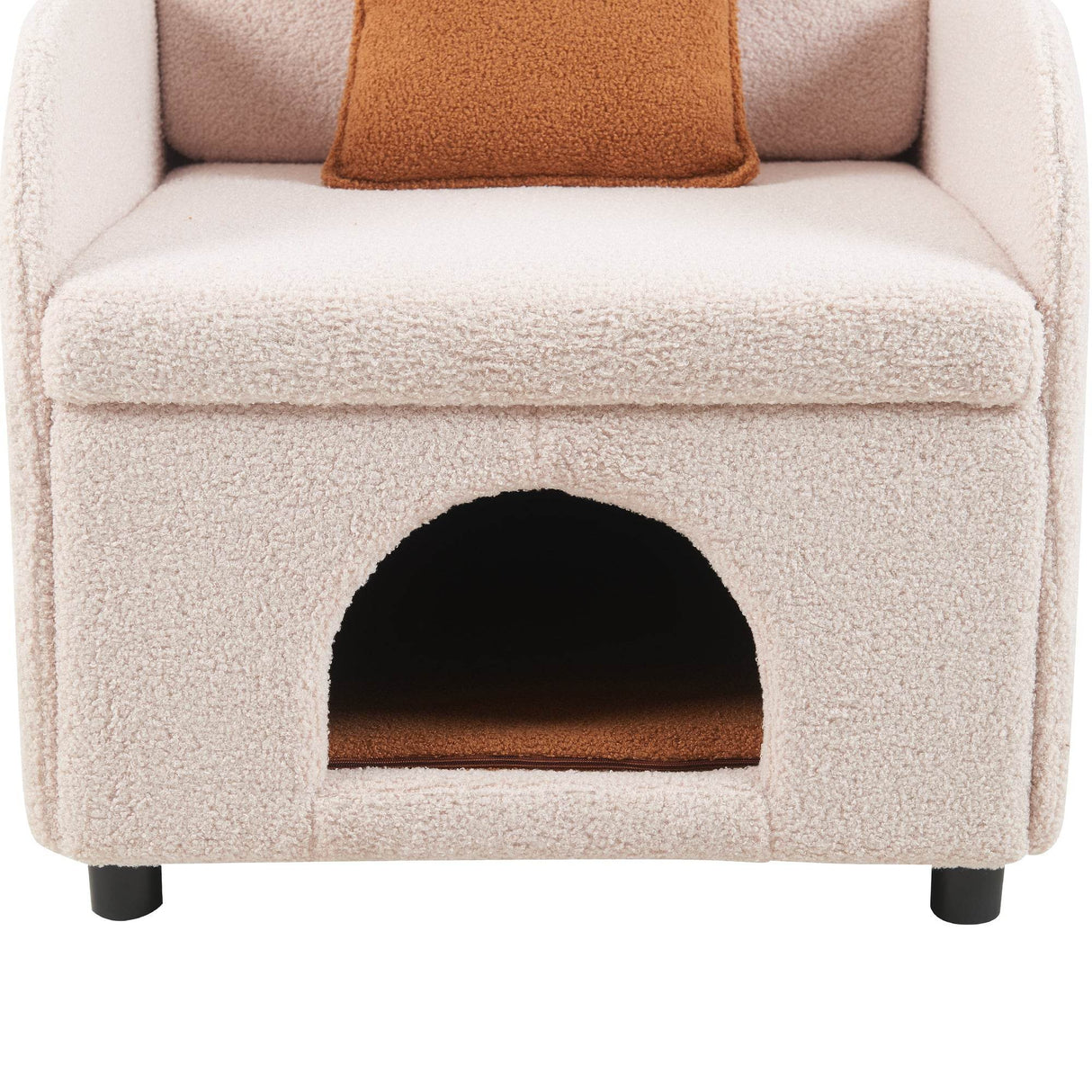 Pet Friendly Sherpa Upholstered Fluffy Fabric Accent Chair - Omega Lifestyles