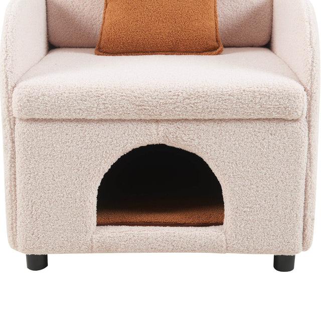 Pet Friendly Sherpa Upholstered Fluffy Fabric Accent Chair - Omega Lifestyles