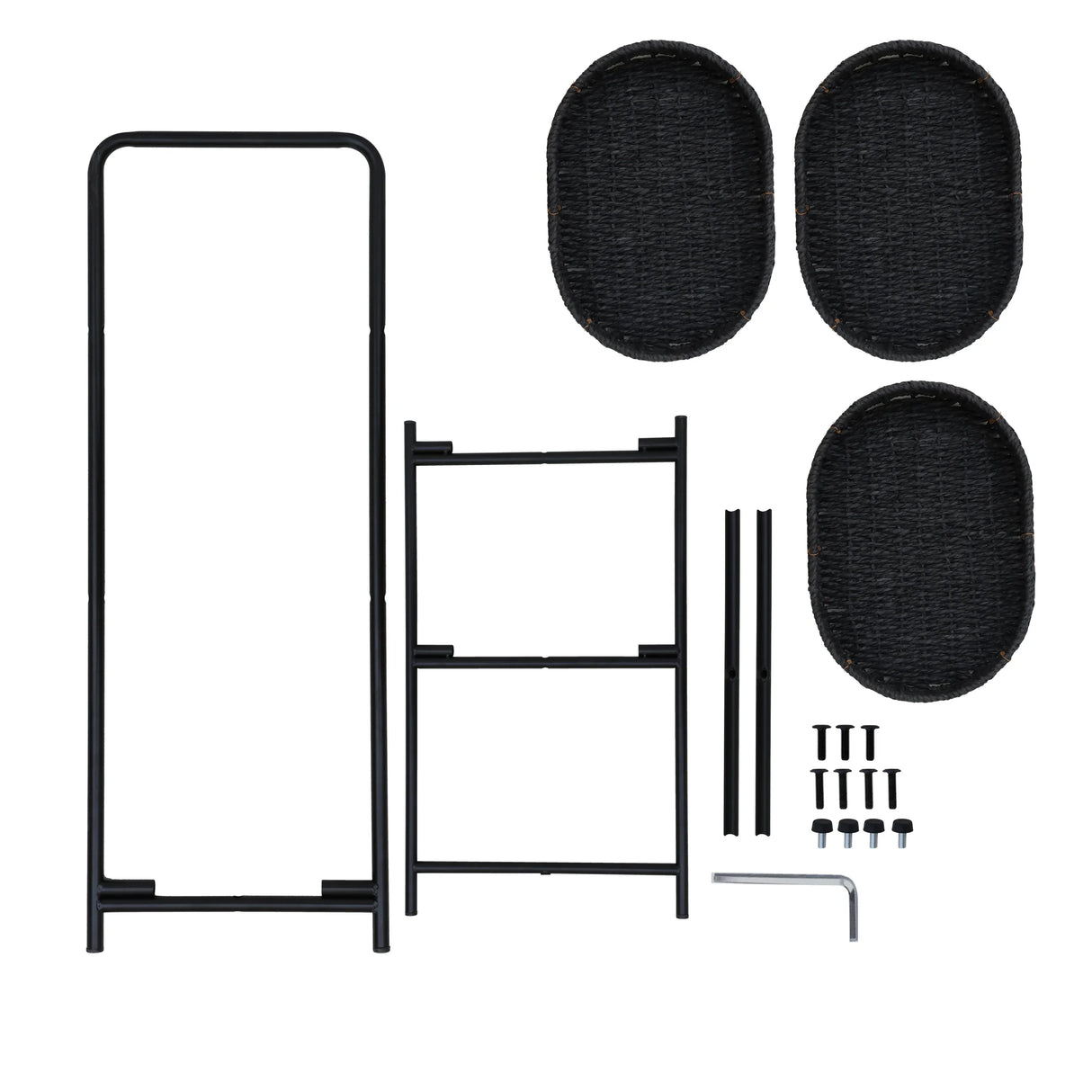 Modern 3-Tier Handwoven Metal Frame Side Table - Omega Lifestyles