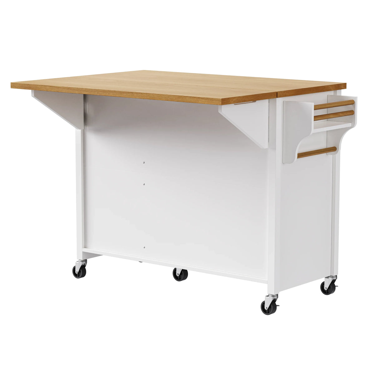 Classic Vintage Embossed White Kitchen Island On Wheels - Omega Lifestyles