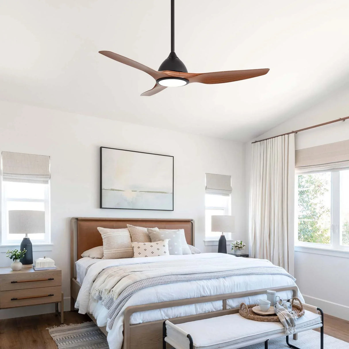 52-Inch Matte Black Reversible Ceiling Fan With Remote - Omega Lifestyles