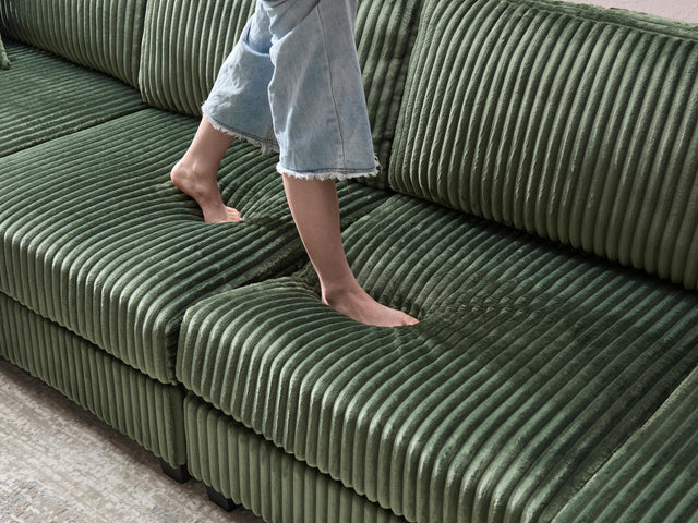 Convertible Corduroy Fabric Oversized Double Lounge Sofa Chair - Omega Lifestyles