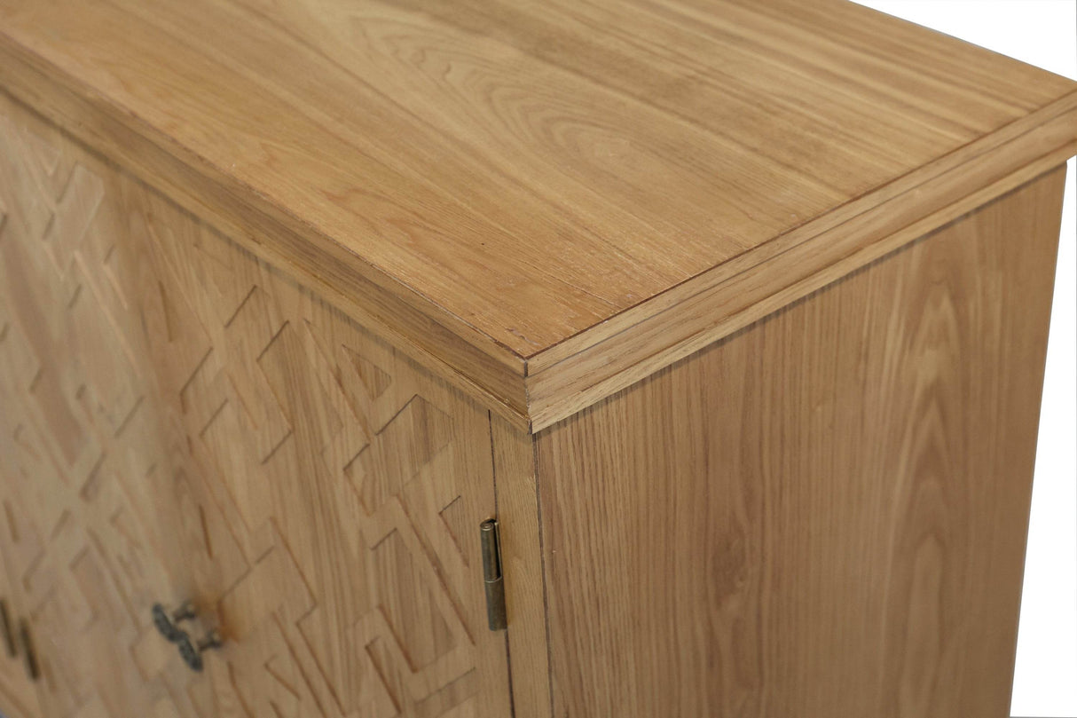 Brown Vintage Corner MDF Accent Storage Cabinet - Sleep Galleria