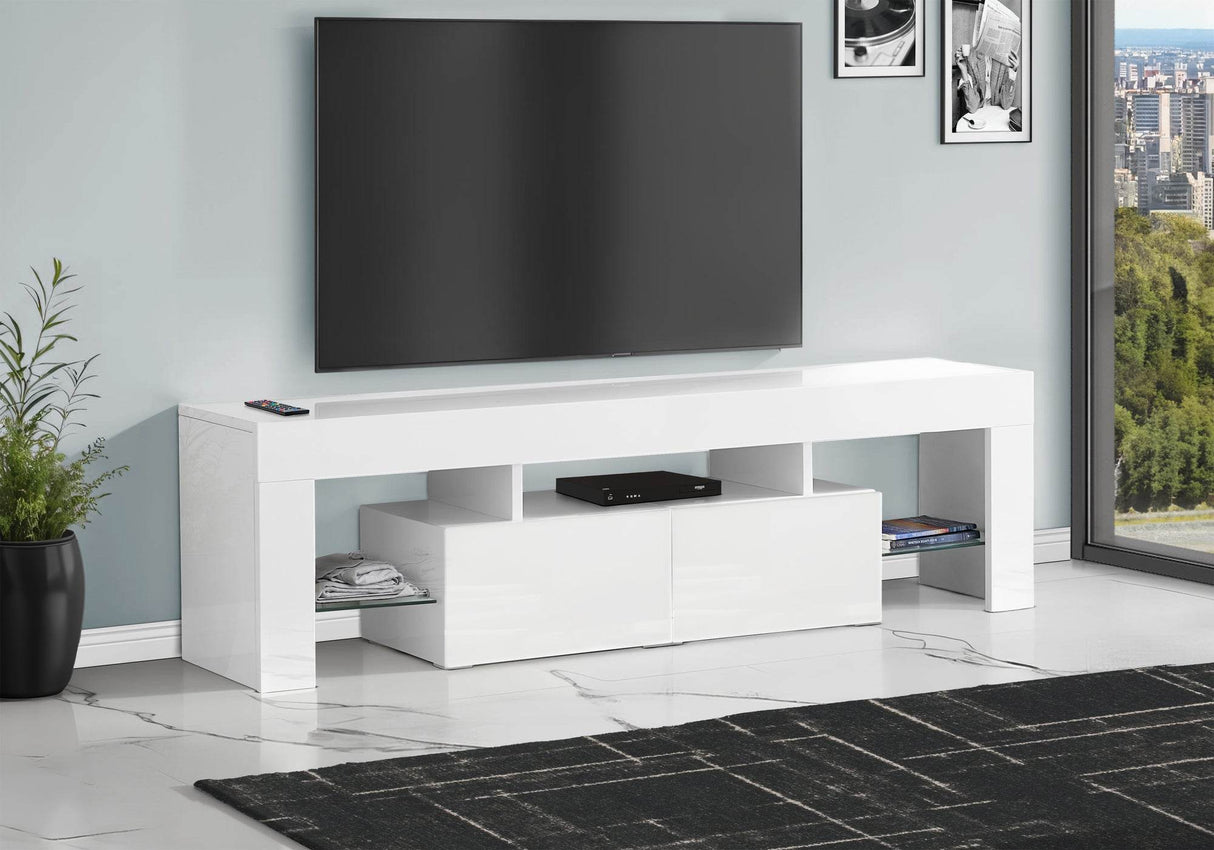 Modern Glossy White MDF TV Stand Console - Sleep Galleria