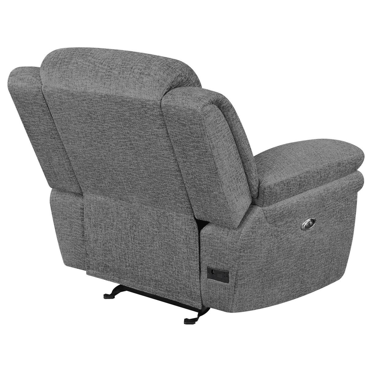 Charcoal Upholstered Power Glider Recliner With Pocket Coils - Omega Lifestyles