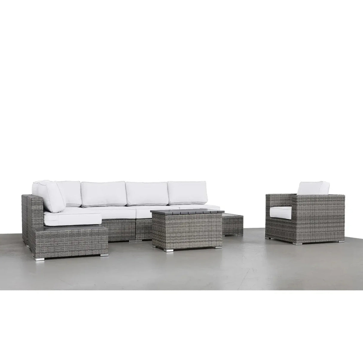 Modern Weather-Resistant 9-Piece Wicker Outdoor Seating Set - Omega Lifestyles