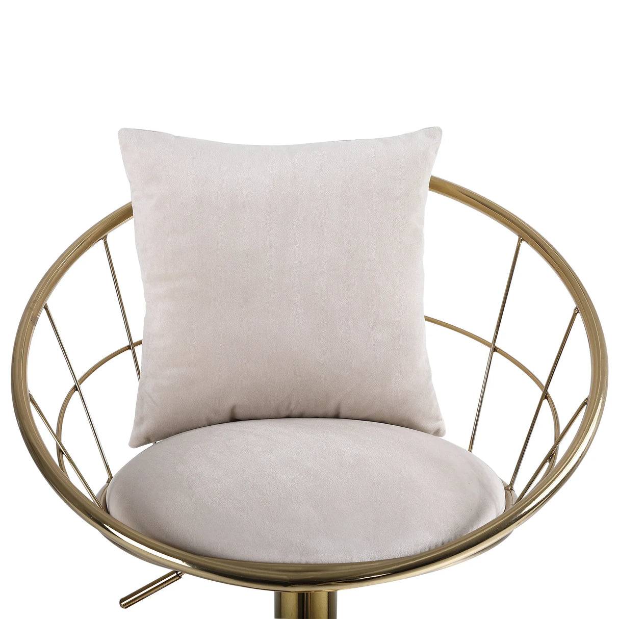 Set Of 2 Off-White Velvet 360-Degree Rotation Bar Chairs - Omega Lifestyles