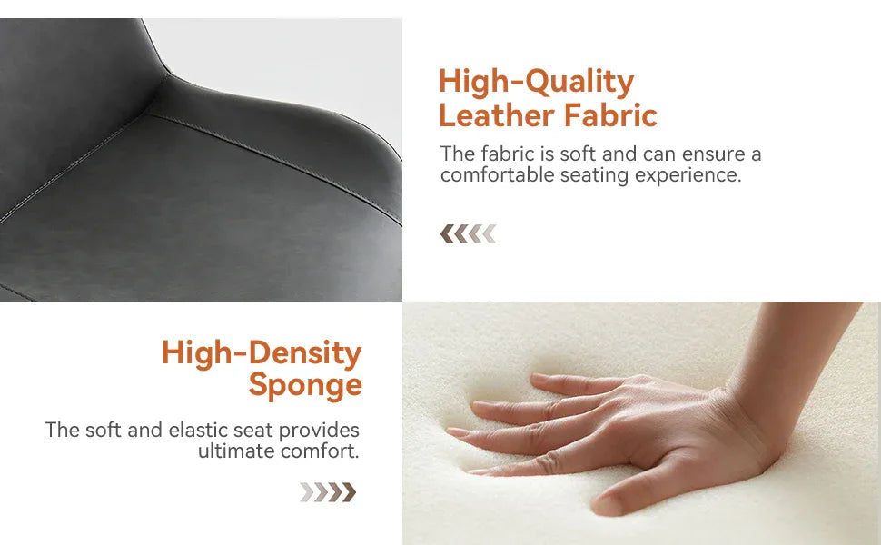 2-Piece Grey PU Leather Dining Chairs With Metal Legs - Omega Lifestyles