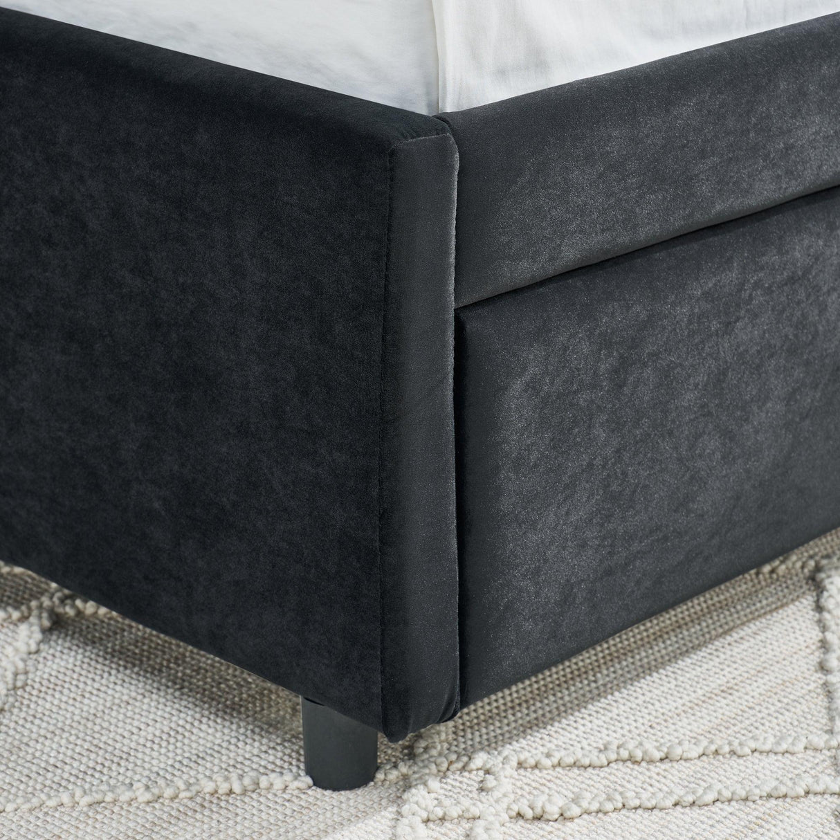 Full Size Velvet Upholstered Daybed With Trundle - Omega Lifestyles