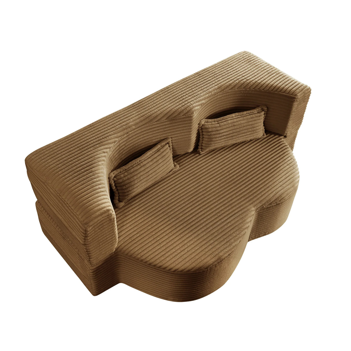 Full Size Folding Plush Corduroy Sleeper Sofa Bed With Pillows - Omega Lifestyles