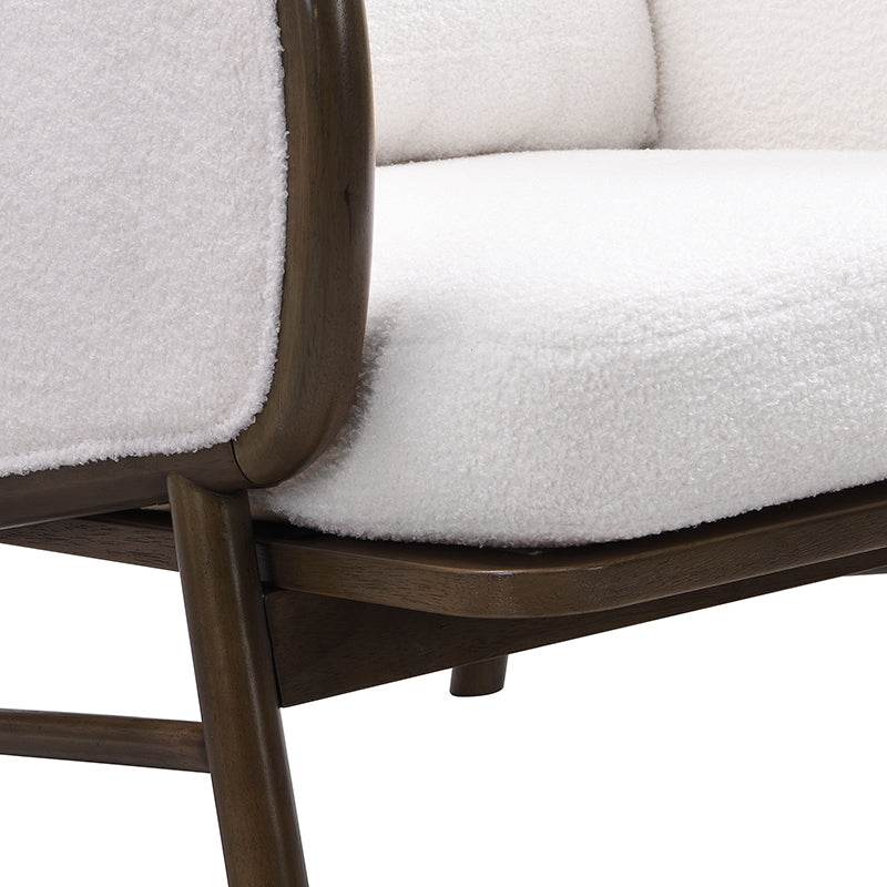 Set of 2 Sherpa Fabric Upholstered Accent Chairs - Omega Lifestyles