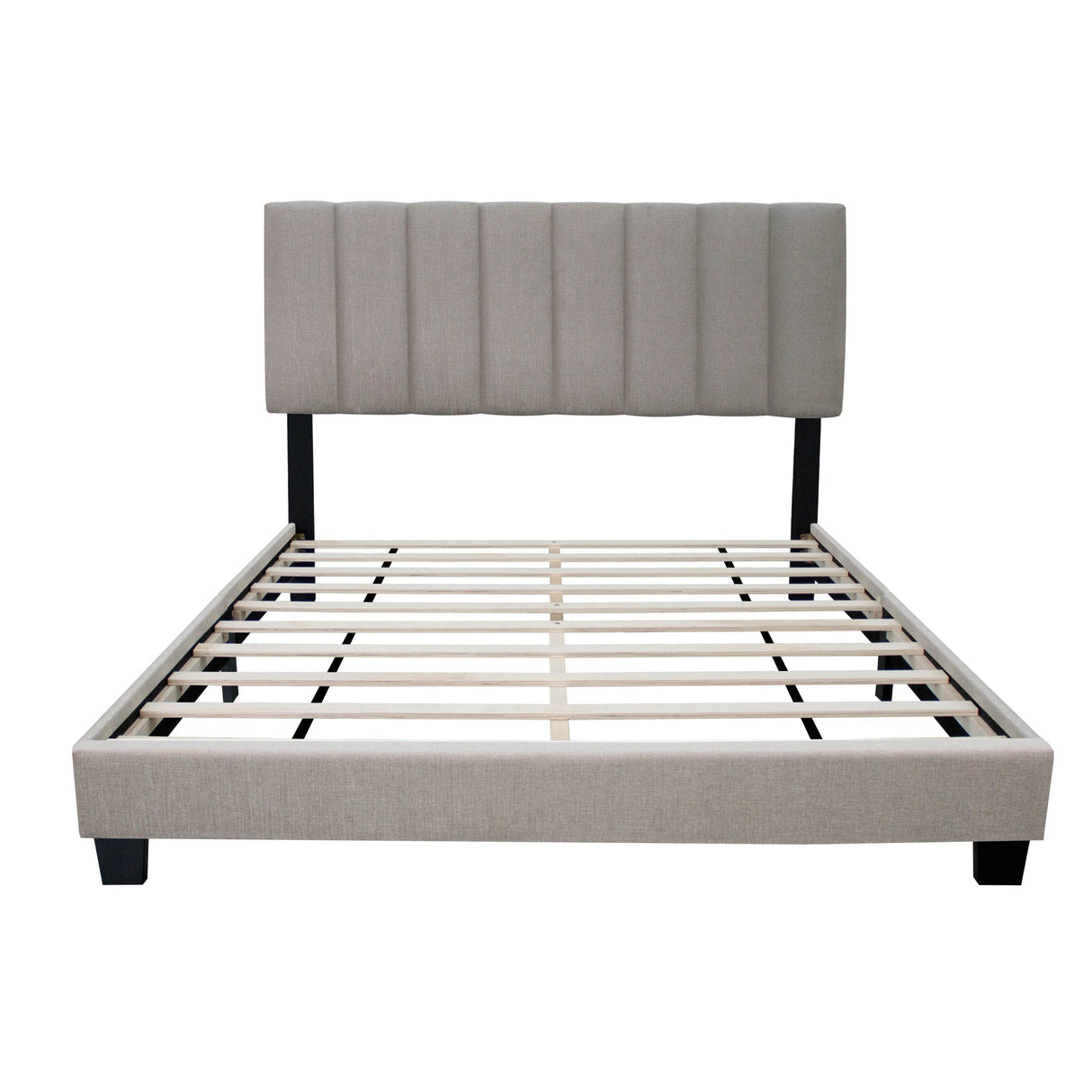 Adjustable Queen Upholstered Bed Frame With Linen Upholstery - Omega Lifestyles