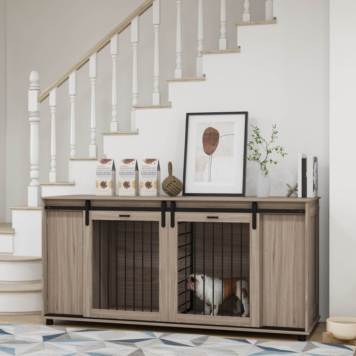 Modern Multipurpose Dog Crate Furniture With Storage - Sleep Galleria