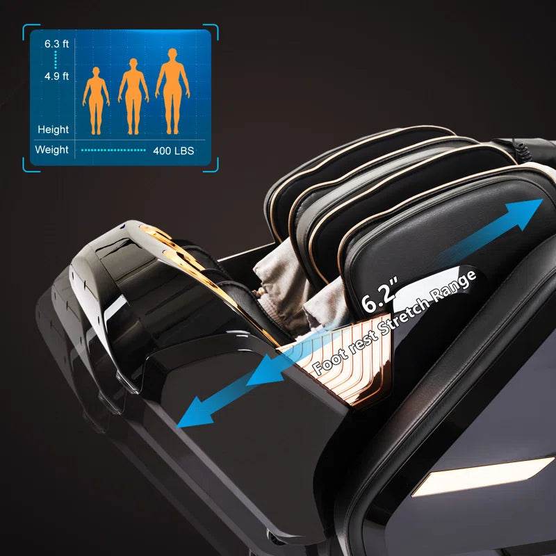 4D SL Track Zero Gravity Full Body Heated Massage Chair with AI Voice Control,Memory Function