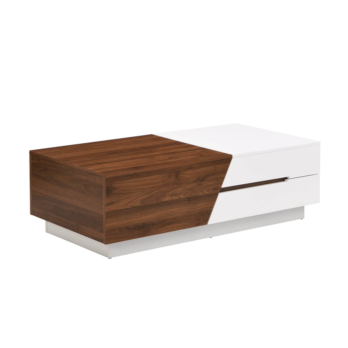 Modern Extendable Sliding Top White Walnut Coffee Table - Sleep Galleria