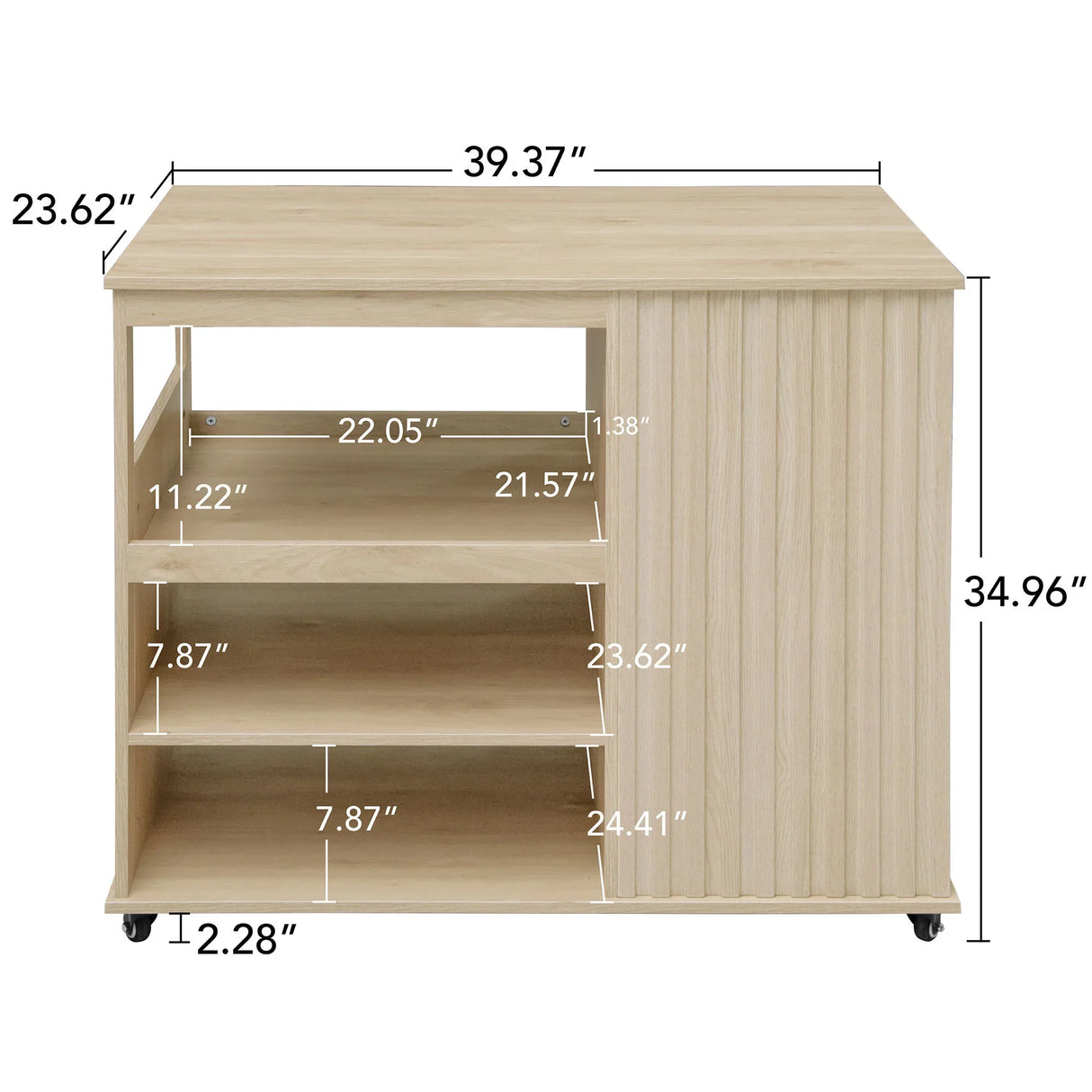 Rolling Kitchen Island Cart With Wine Rack Drawer - Omega Lifestyles