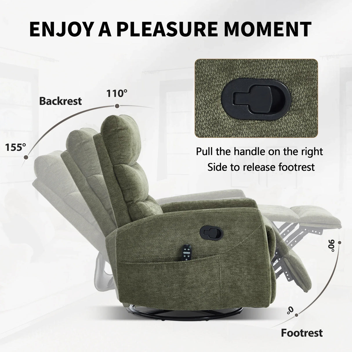 Heat Massage Recliner Chair With Swivel Rocker - Omega Lifestyles