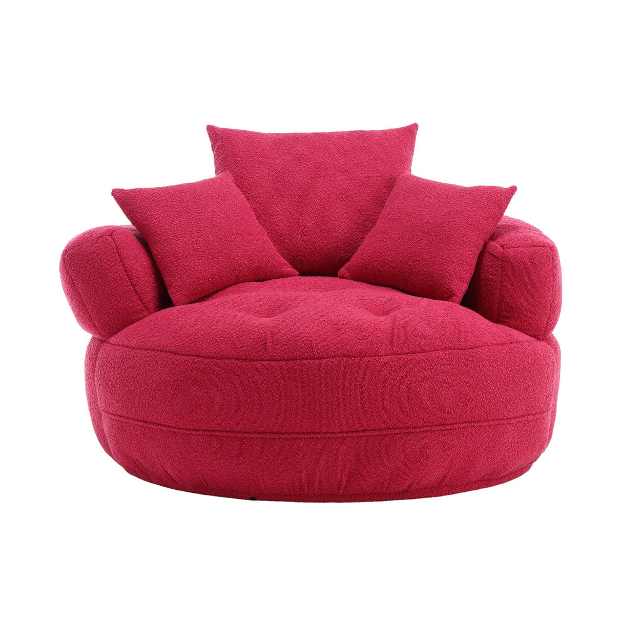 Modern Chenille Sponge Circular Sleeper Chair With Pillows - Omega Lifestyles