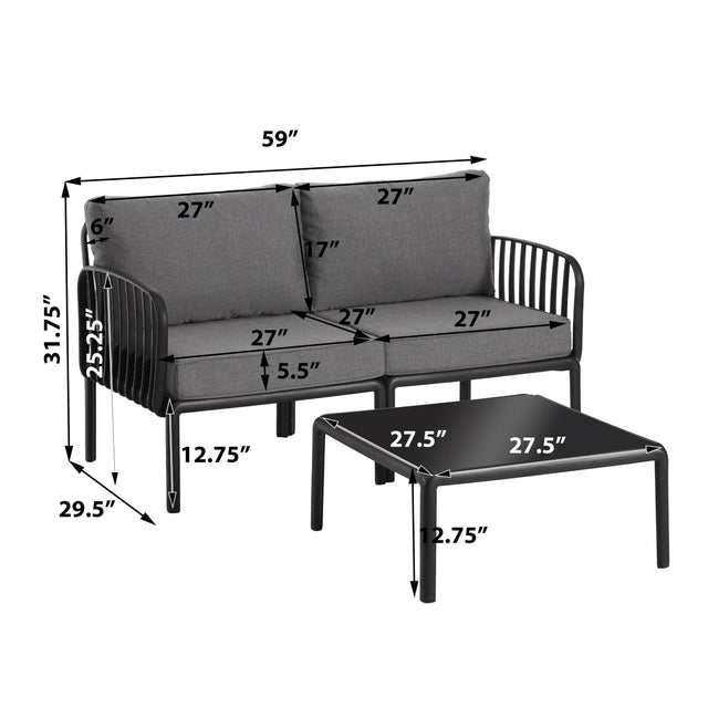 5-Piece Modern Outdoor Patio Sectional Furniture Set - Omega Lifestyles