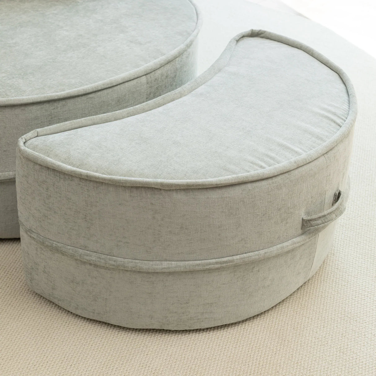 Modern Chenille Upholstered Barrel Accent Chair With Ottoman - Omega Lifestyles