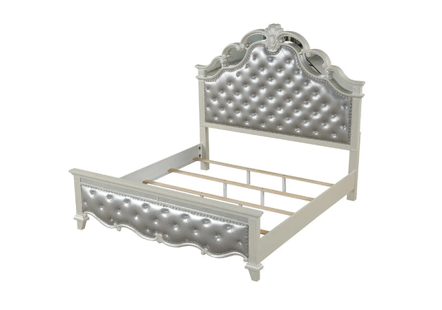 Contemporary Upholstered Tufted Wood Queen Bed Frame - Omega Lifestyles