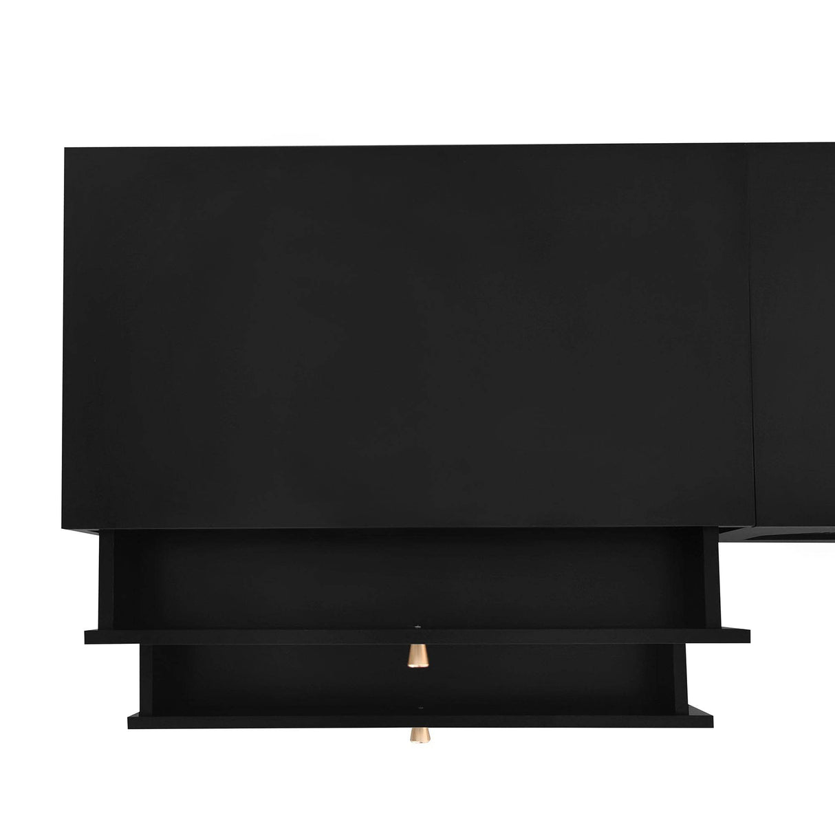 Modern Black Particle Board TV Stand With Storage - Sleep Galleria