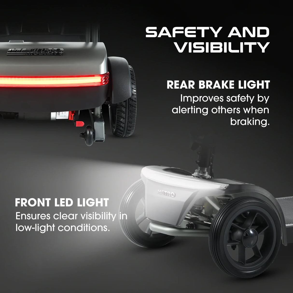 Foldable Lightweight Electric Travel Scooter With LED Lights - Omega Lifestyles
