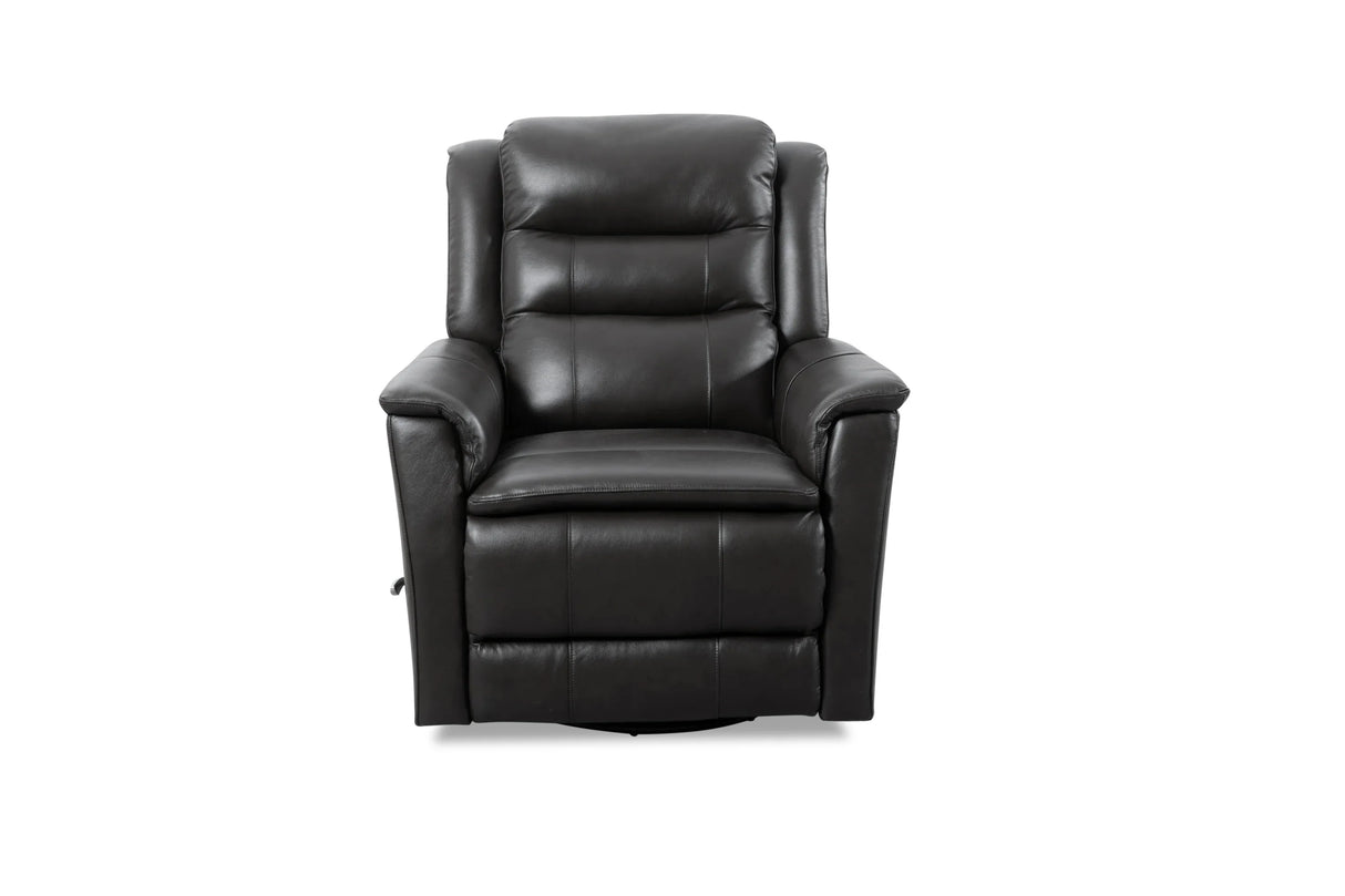 Top Grain Leather Manual Swivel Recliner Chair Granite - Omega Lifestyles