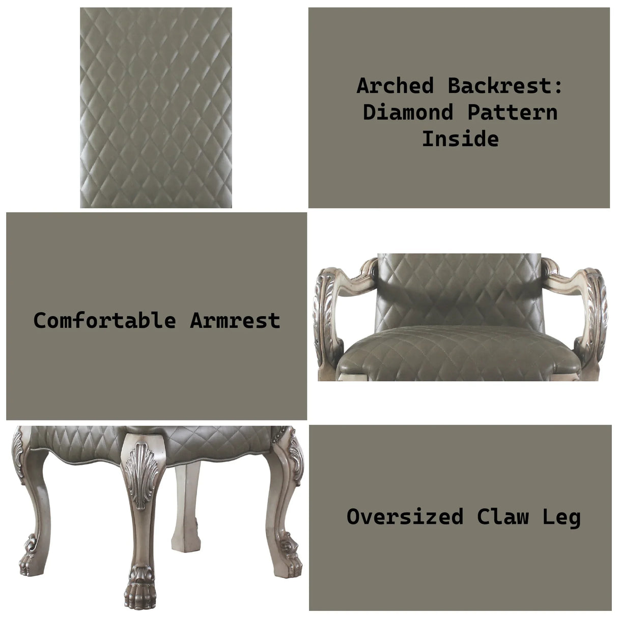 Set of 2 Matte White Faux Leather Arm Chairs - Omega Lifestyles