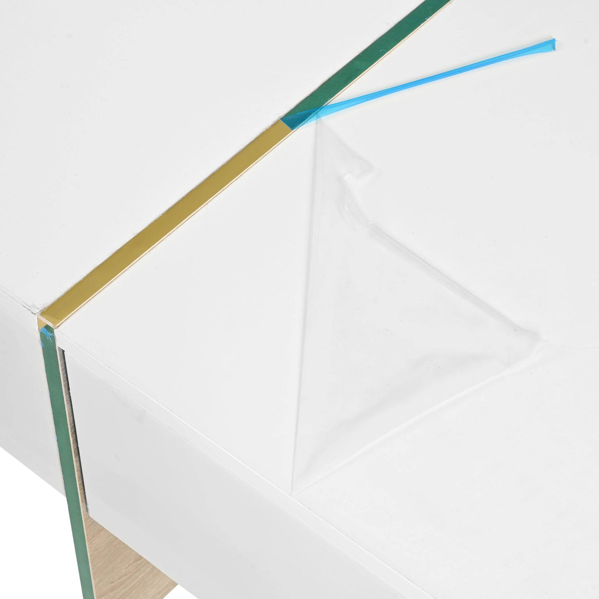 Minimalist White High Gloss Coffee Table With Drawers - Sleep Galleria