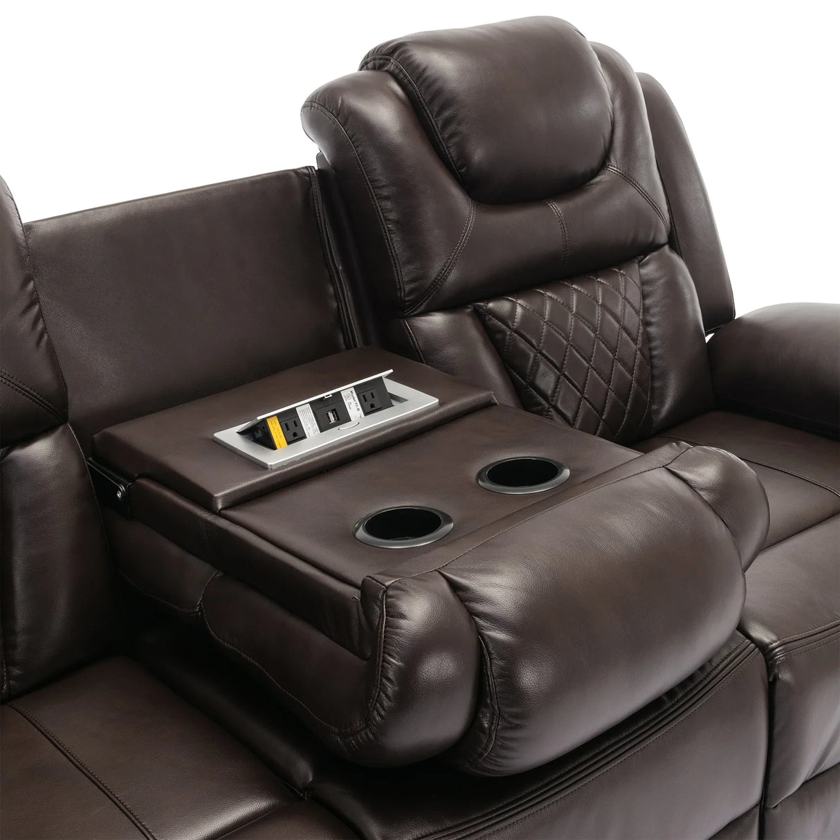 Manual Faux Leather Recliner Chair With LED Light Strip - Omega Lifestyles