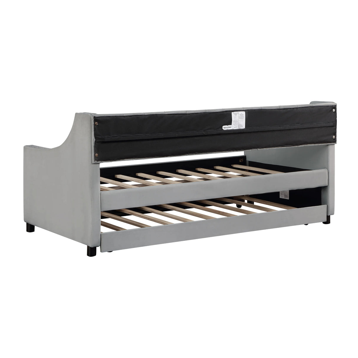 Twin Upholstered Wood Daybed With Trundle Frame - Omega Lifestyles