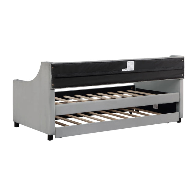 Twin Upholstered Wood Daybed With Trundle Frame - Omega Lifestyles