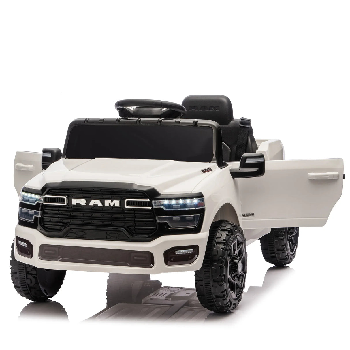 Licensed Dodge RAM 3500 12V Dual Motor Kids Ride-On Truck - Omega Lifestyles