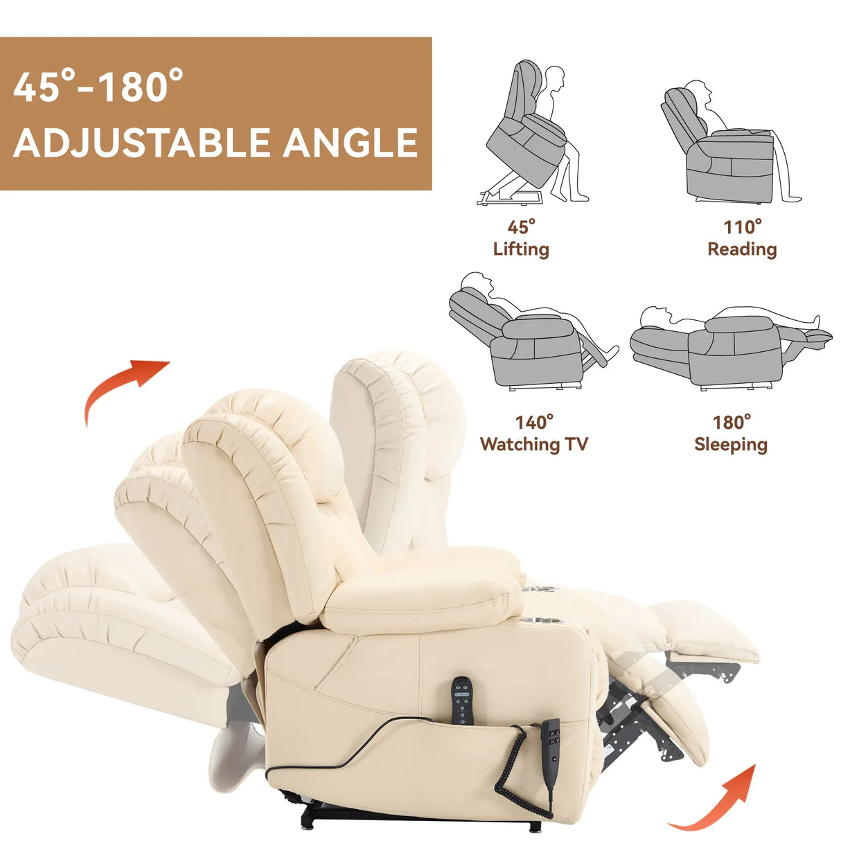 Dual Motor Power Lift Recliner Chair With Massage Heating - Omega Lifestyles